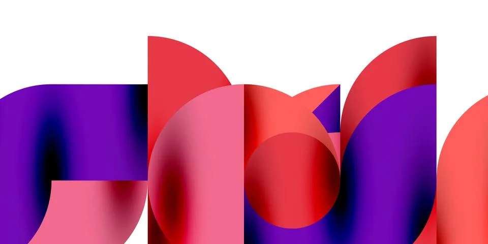 Tech minimal circular shapes geometric art. Vector modern circles Stock Illustration