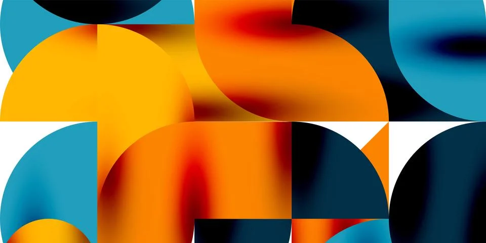 Tech minimal circular shapes geometric art. Vector modern circles 库存插图