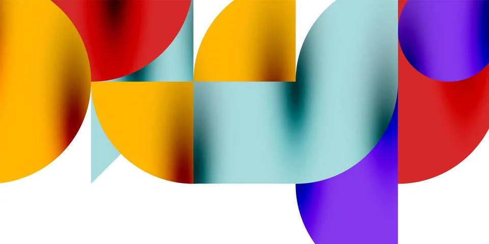 Tech minimal circular shapes geometric art. Vector modern circles 스톡 일러스트