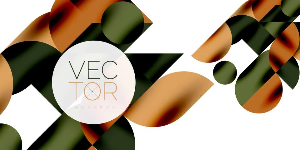 Tech minimal circular shapes geometric art. Vector modern circles イラスト素材