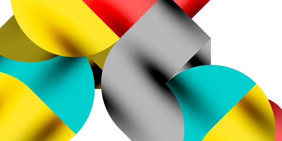 Tech minimal circular shapes geometric art. Vector modern circles Illustrazione stock