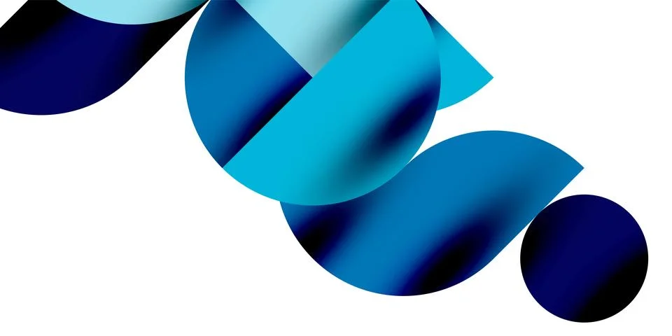Tech minimal circular shapes geometric art. Vector modern circles Stock Illustration
