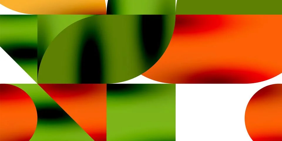 Tech minimal circular shapes geometric art. Vector modern circles Illustrazione stock