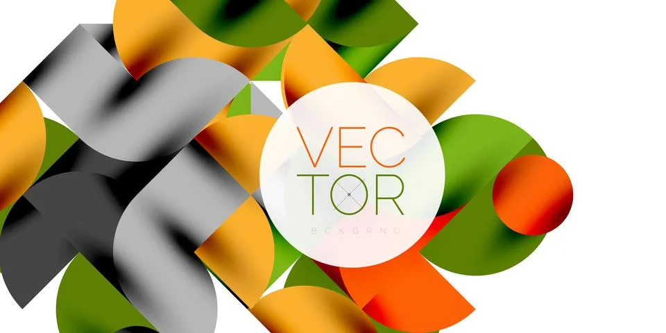 Tech minimal circular shapes geometric art. Vector modern circles イラスト素材