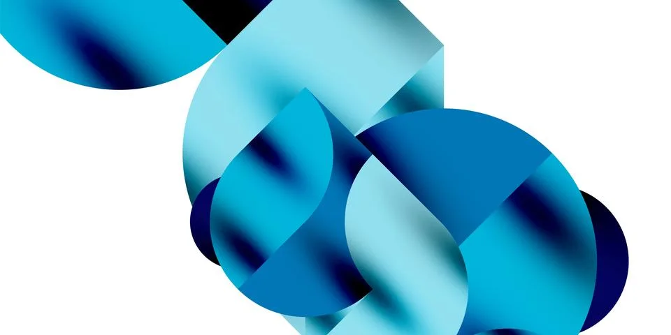 Tech minimal circular shapes geometric art. Vector modern circles イラスト素材