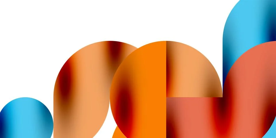 Tech minimal circular shapes geometric art. Vector modern circles Stock Illustration