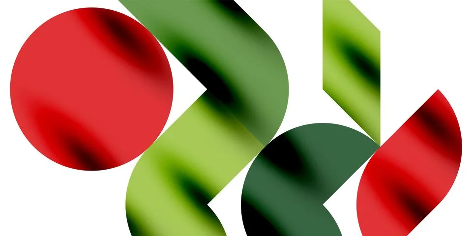 Tech minimal circular shapes geometric art. Vector modern circles Stock Illustration