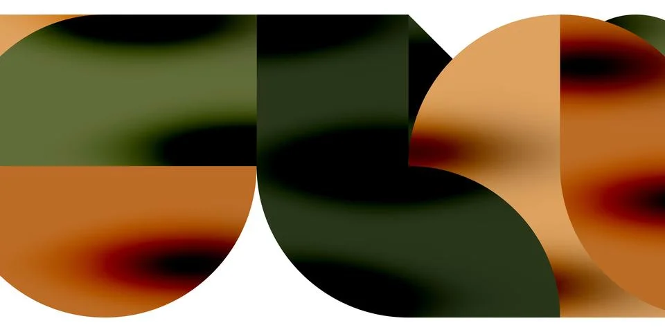 Tech minimal circular shapes geometric art. Vector modern circles Illustrazione stock