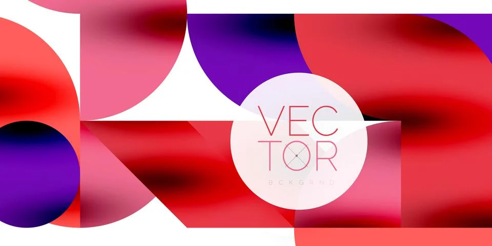 Tech minimal circular shapes geometric art. Vector modern circles Stock Illustration