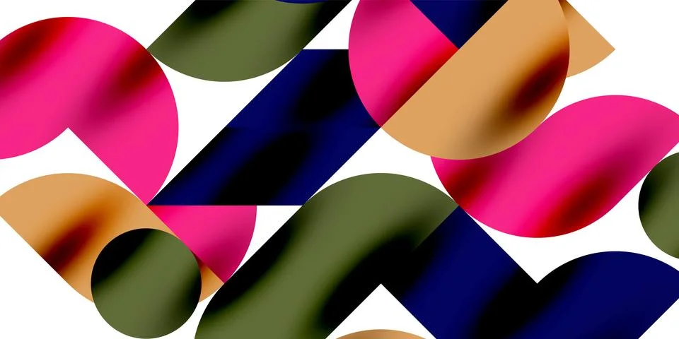 Tech minimal circular shapes geometric art. Vector modern circles イラスト素材