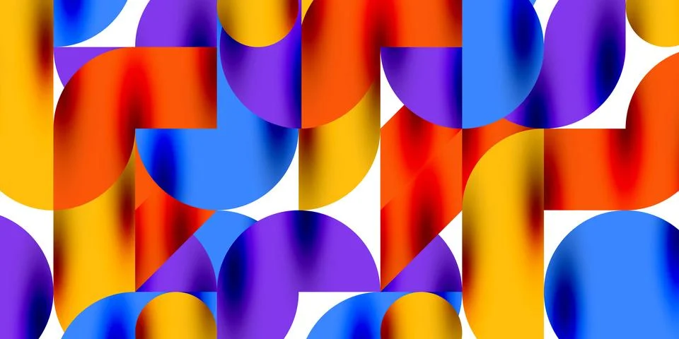 Tech minimal circular shapes geometric art. Vector modern circles Stock Illustration