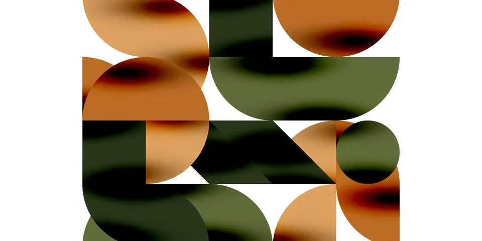 Tech minimal circular shapes geometric art. Vector modern circles Stock Illustration