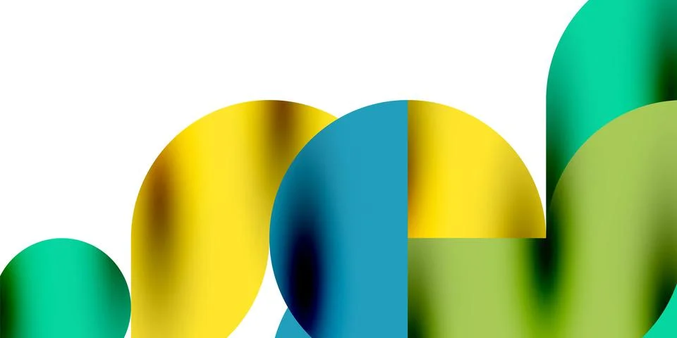 Tech minimal circular shapes geometric art. Vector modern circles 스톡 일러스트