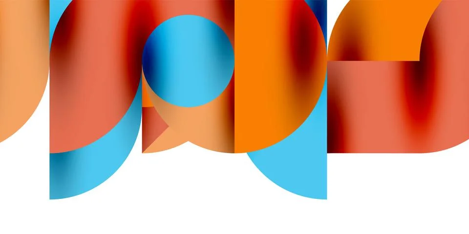 Tech minimal circular shapes geometric art. Vector modern circles 스톡 일러스트
