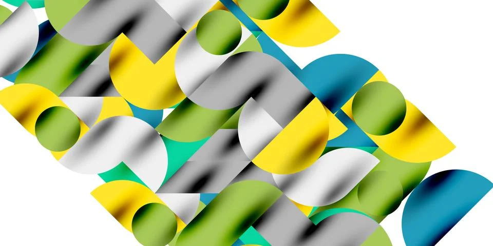 Tech minimal circular shapes geometric art. Vector modern circles Stock Illustration
