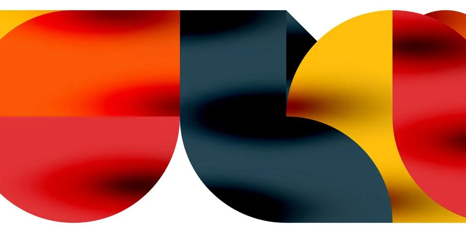 Tech minimal circular shapes geometric art. Vector modern circles 스톡 일러스트