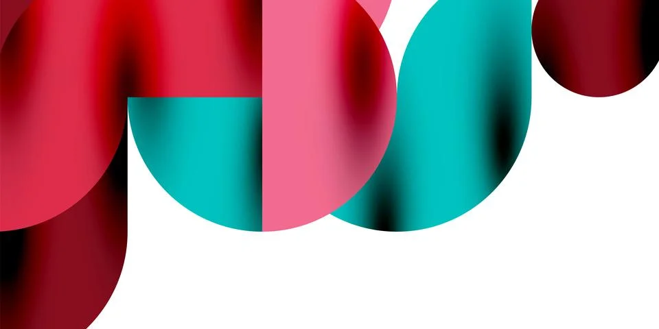 Tech minimal circular shapes geometric art. Vector modern circles Stock Illustration