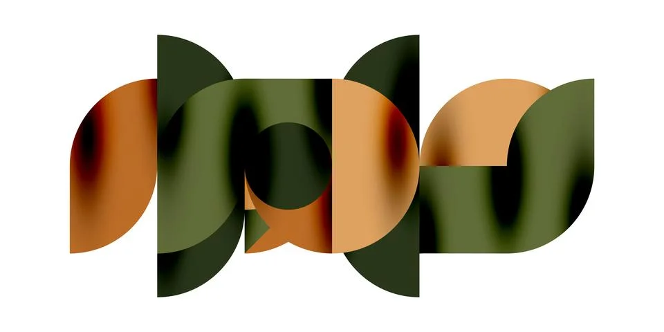 Tech minimal circular shapes geometric art. Vector modern circles Stock Illustration
