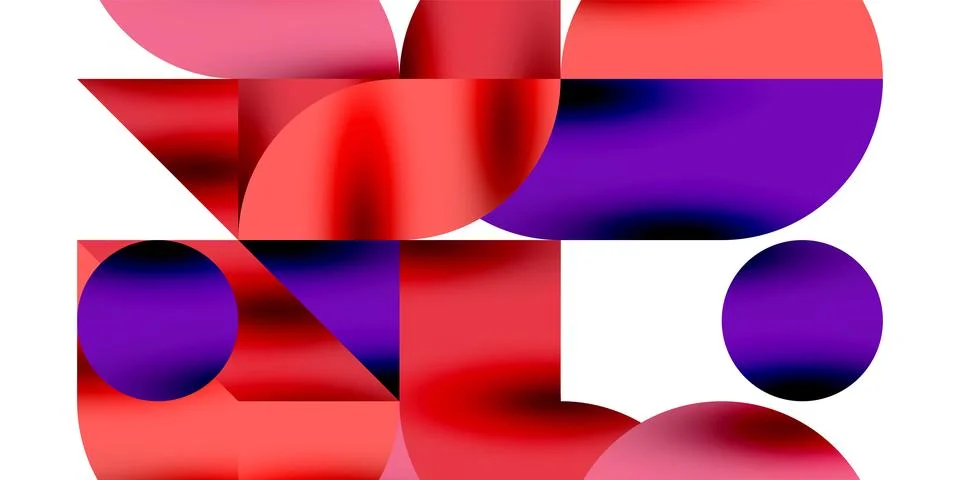 Tech minimal circular shapes geometric art. Vector modern circles Stock Illustration