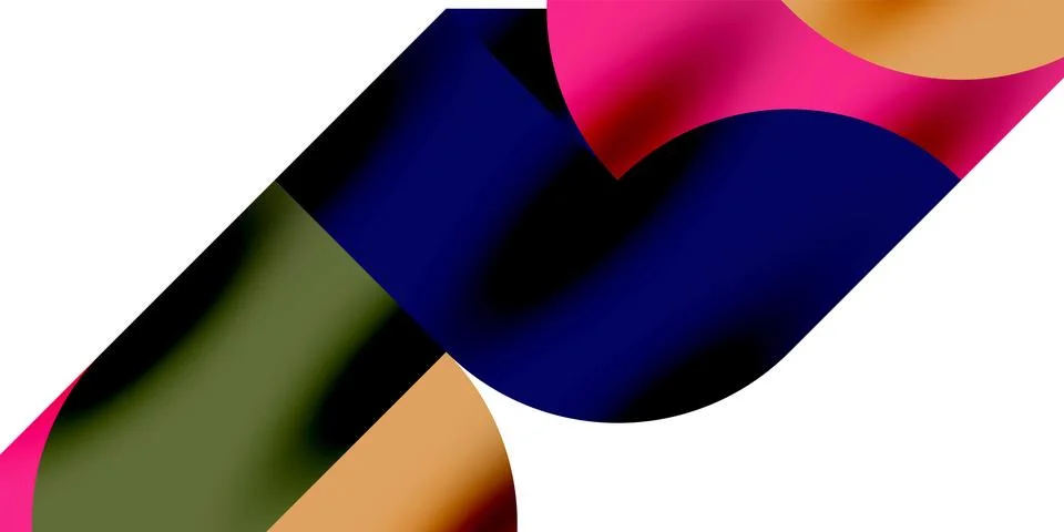 Tech minimal circular shapes geometric art. Vector modern circles Stock Illustration