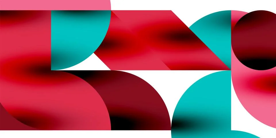 Tech minimal circular shapes geometric art. Vector modern circles Illustrazione stock