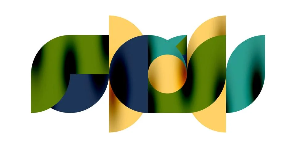 Tech minimal circular shapes geometric art. Vector modern circles Stock Illustration