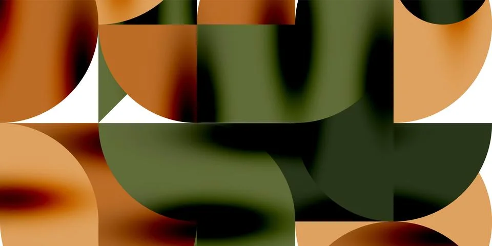 Tech minimal circular shapes geometric art. Vector modern circles Stock Illustration