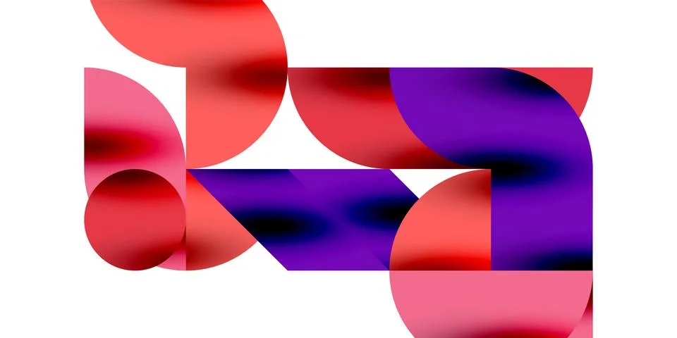 Tech minimal circular shapes geometric art. Vector modern circles Stock Illustration
