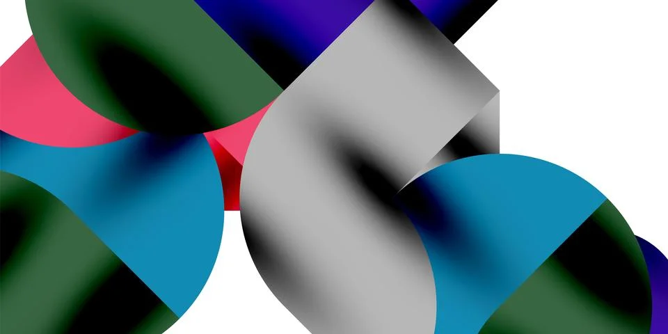 Tech minimal circular shapes geometric art. Vector modern circles 스톡 일러스트