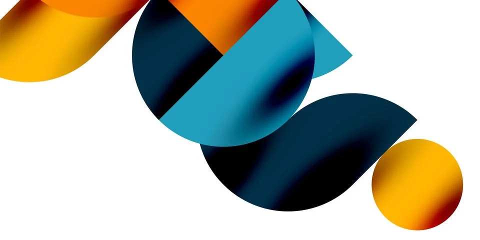 Tech minimal circular shapes geometric art. Vector modern circles Stockillustratie