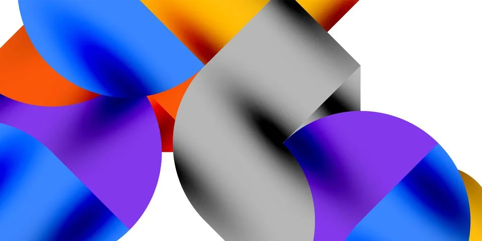 Tech minimal circular shapes geometric art. Vector modern circles イラスト素材