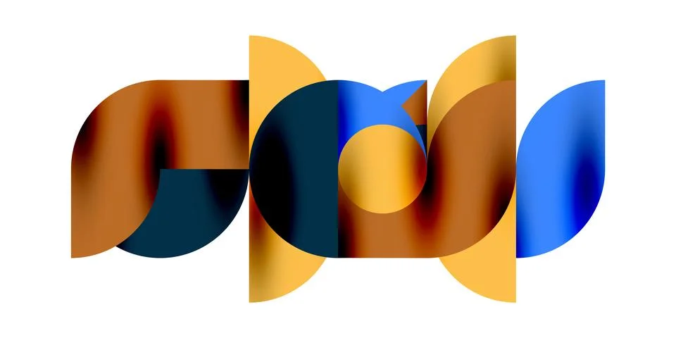 Tech minimal circular shapes geometric art. Vector modern circles Stock Illustration