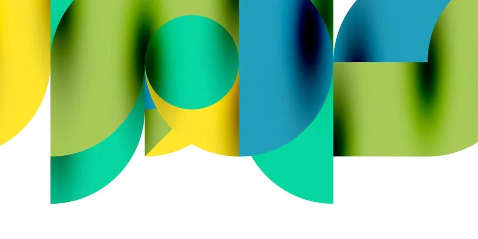 Tech minimal circular shapes geometric art. Vector modern circles Illustrazione stock