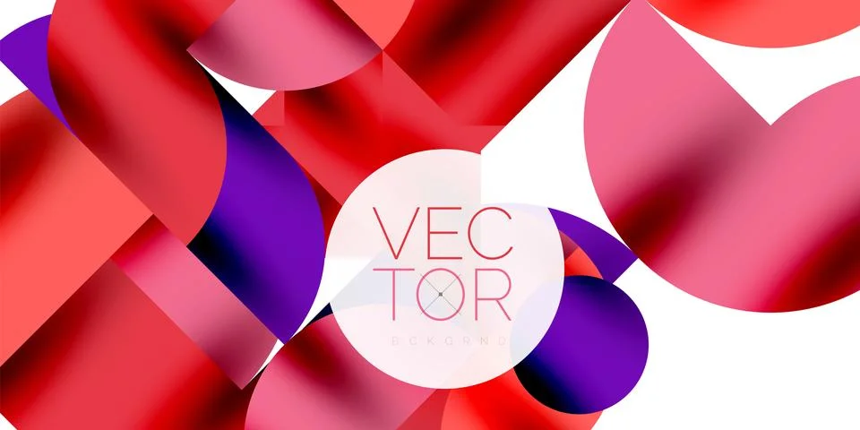 Tech minimal circular shapes geometric art. Vector modern circles 스톡 일러스트