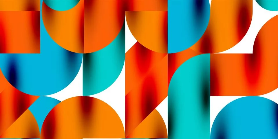 Tech minimal circular shapes geometric art. Vector modern circles Stock Illustration