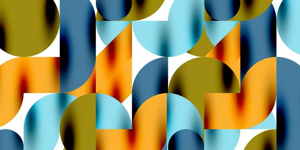 Tech minimal circular shapes geometric art. Vector modern circles 스톡 일러스트
