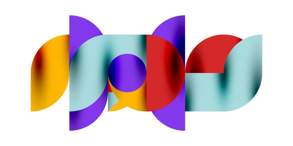 Tech minimal circular shapes geometric art. Vector modern circles Illustrazione stock