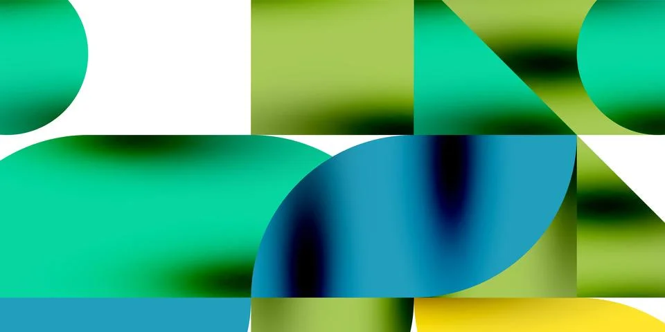 Tech minimal circular shapes geometric art. Vector modern circles Stock Illustration