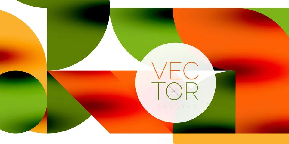 Tech minimal circular shapes geometric art. Vector modern circles Stock Illustration