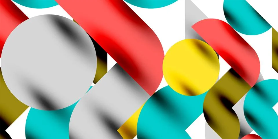 Tech minimal circular shapes geometric art. Vector modern circles 스톡 일러스트