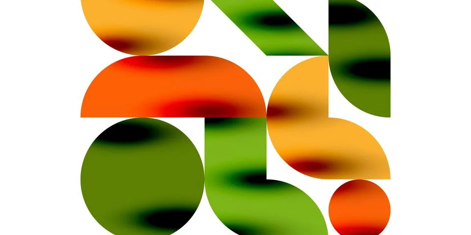 Tech minimal circular shapes geometric art. Vector modern circles イラスト素材