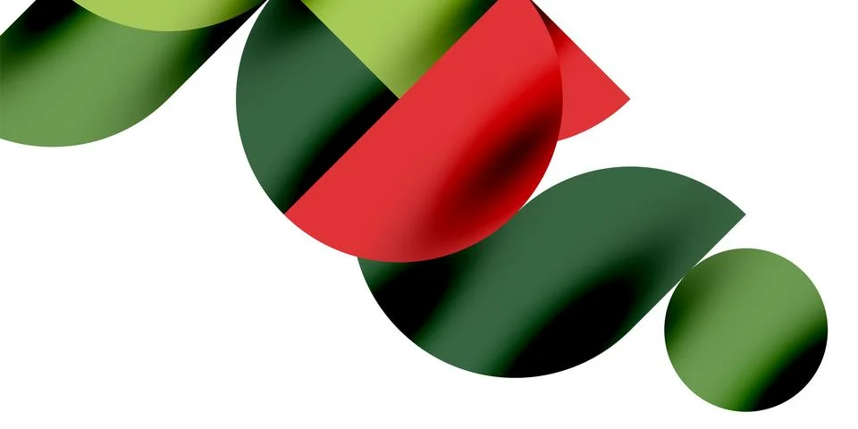 Tech minimal circular shapes geometric art. Vector modern circles Illustrazione stock