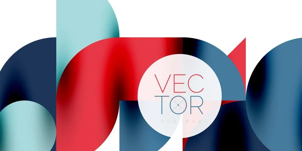 Tech minimal circular shapes geometric art. Vector modern circles Stock Illustration