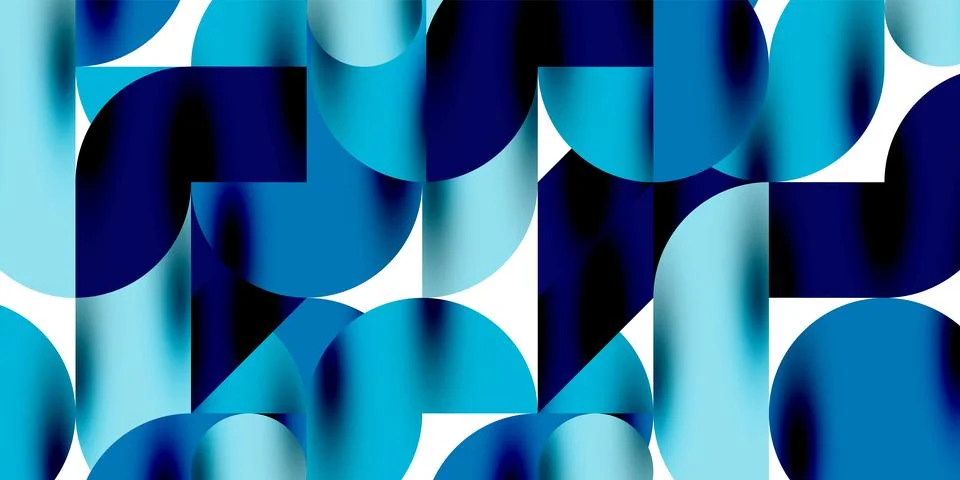 Tech minimal circular shapes geometric art. Vector modern circles Illustrazione stock