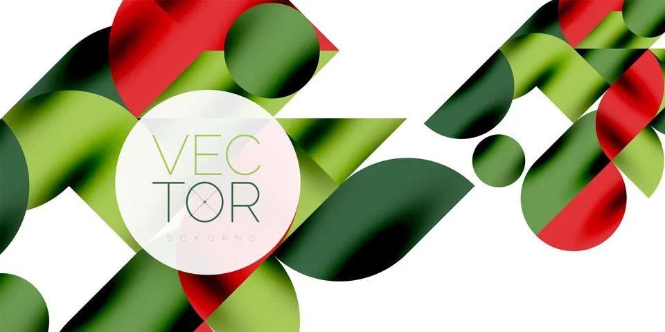 Tech minimal circular shapes geometric art. Vector modern circles Stock Illustration
