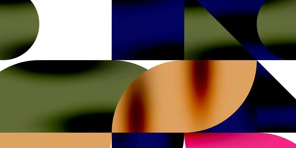 Tech minimal circular shapes geometric art. Vector modern circles Stock Illustration