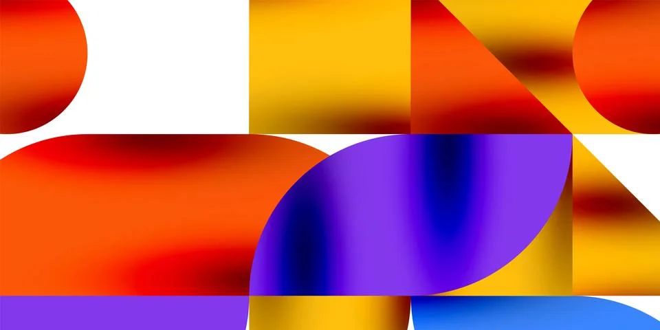 Tech minimal circular shapes geometric art. Vector modern circles Illustrazione stock