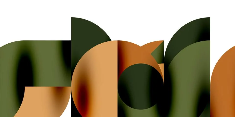 Tech minimal circular shapes geometric art. Vector modern circles Stock Illustration