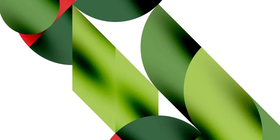 Tech minimal circular shapes geometric art. Vector modern circles Illustrazione stock