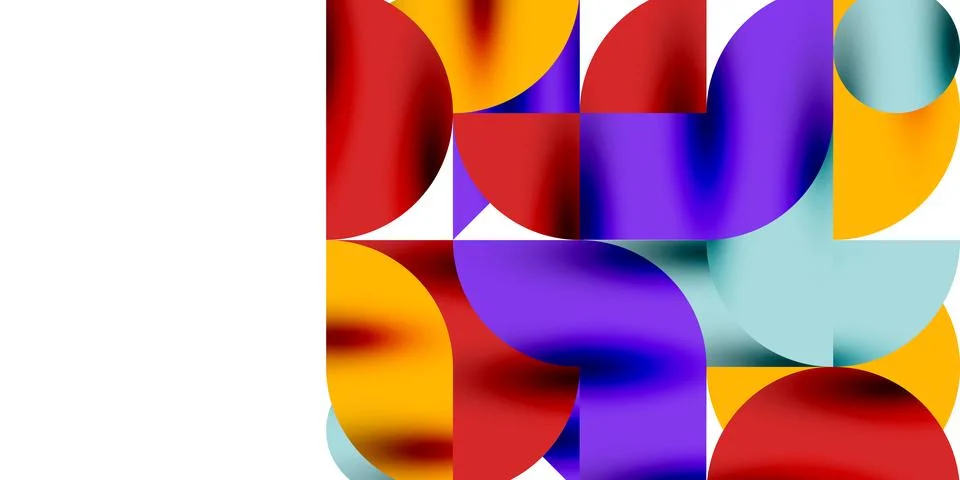 Tech minimal circular shapes geometric art. Vector modern circles Stock Illustration